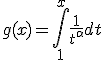 g(x)=\Bigint_1^x \frac{1}{t^\alpha} dt